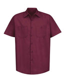 Red Kap Industrial Short Sleeve Work Shirt SP24 - Burgundy