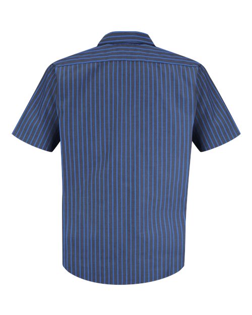 Red Kap Industrial Short Sleeve Work Shirt SP24 - Grey/ Blue Stripe