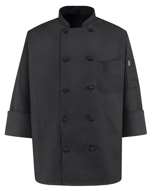 Chef Designs Black Knot Button Chef Coat 0427