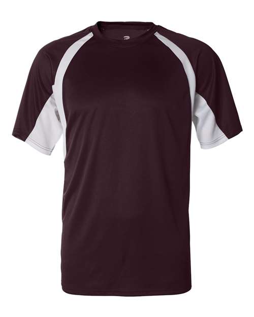 Badger B-Core Hook T-Shirt 4144 - Maroon/ White