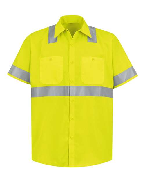 Red Kap High Visibility Safety Short Sleeve Work Shirt SS24HV