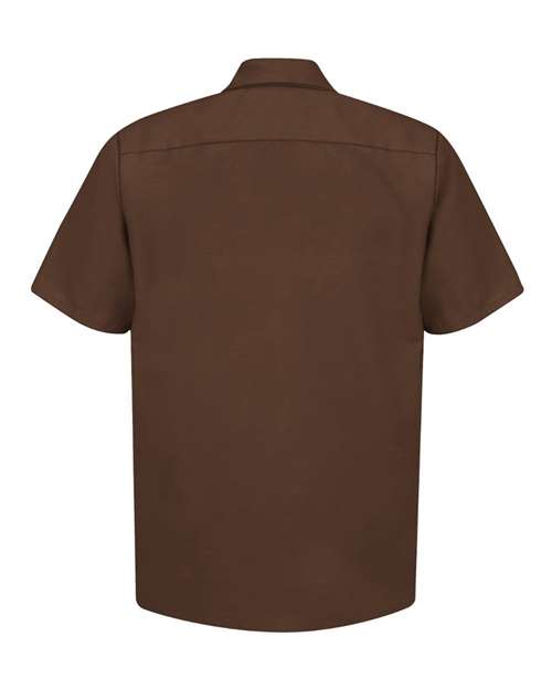 Red Kap Industrial Short Sleeve Work Shirt SP24 - Chocolate Brown
