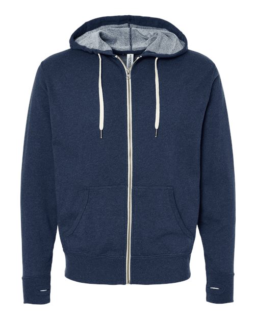 Independent Trading Co. Heathered French Terry Full-Zip Hooded Sweatshirt PRM90HTZ