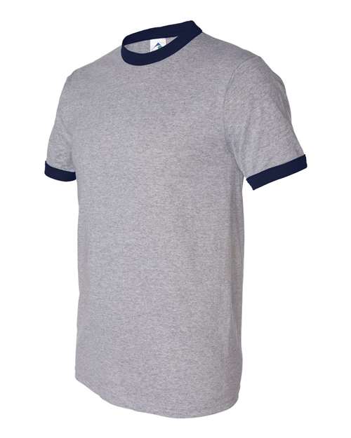 Augusta Sportswear 50/50 Ringer T-Shirt 710 - Athletic Heather/ Navy