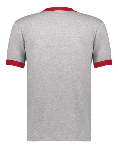 Augusta Sportswear 50/50 Ringer T-Shirt 710 - Athletic Heather/ Red