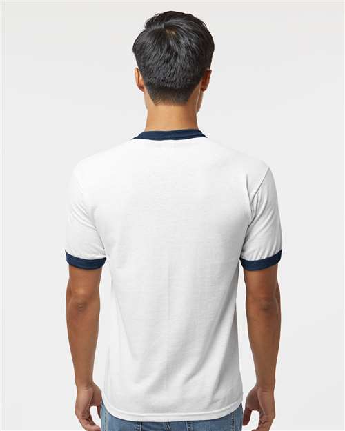 Augusta Sportswear 50/50 Ringer T-Shirt 710 - White/ Navy