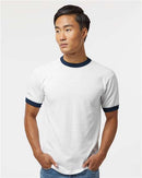 Augusta Sportswear 50/50 Ringer T-Shirt 710 - White/ Navy