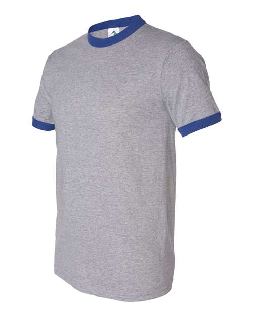 Augusta Sportswear 50/50 Ringer T-Shirt 710 - Athletic Heather/ Royal