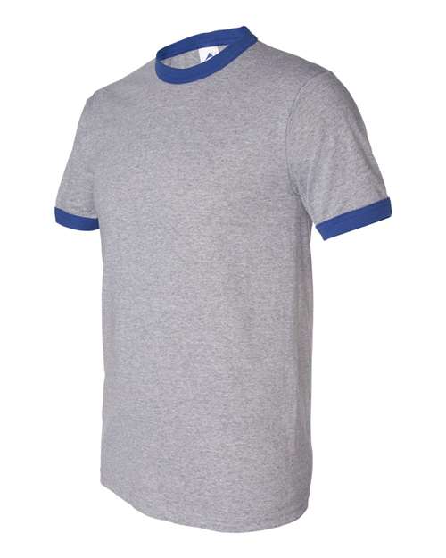 Augusta Sportswear 50/50 Ringer T-Shirt 710 - Athletic Heather/ Royal