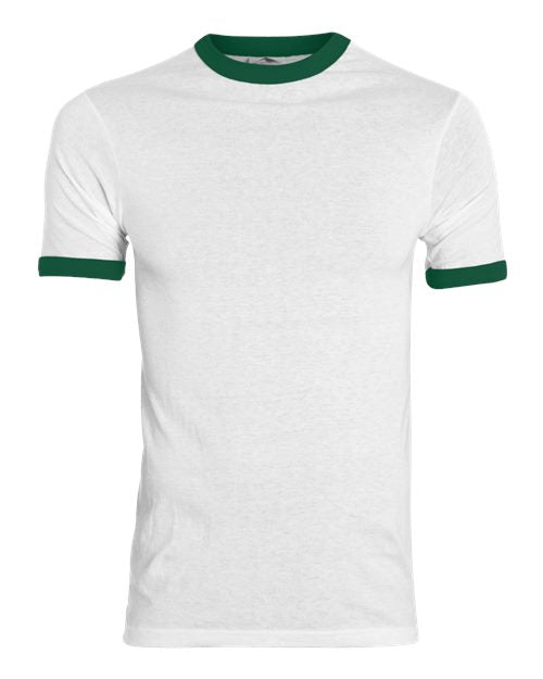 Augusta Sportswear 50/50 Ringer T-Shirt 710 - White/ Dark Green