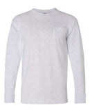 Bayside USA-Made Long Sleeve Pocket T-Shirt 8100 - Ash