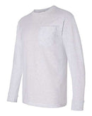 Bayside USA-Made Long Sleeve Pocket T-Shirt 8100 - Ash