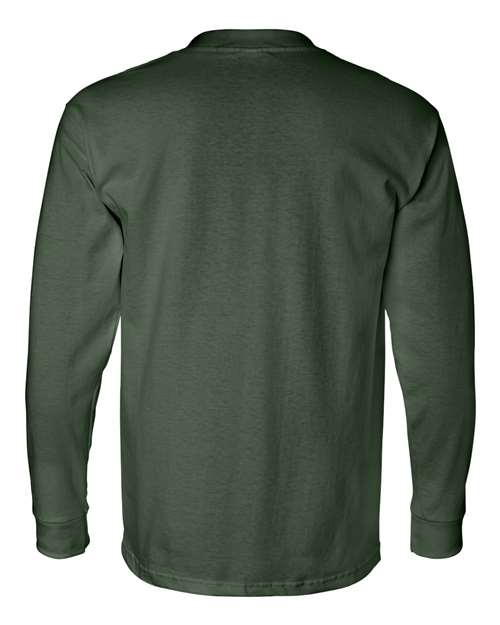 Bayside USA-Made Long Sleeve Pocket T-Shirt 8100 - Forest Green