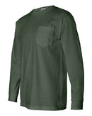 Bayside USA-Made Long Sleeve Pocket T-Shirt 8100 - Forest Green
