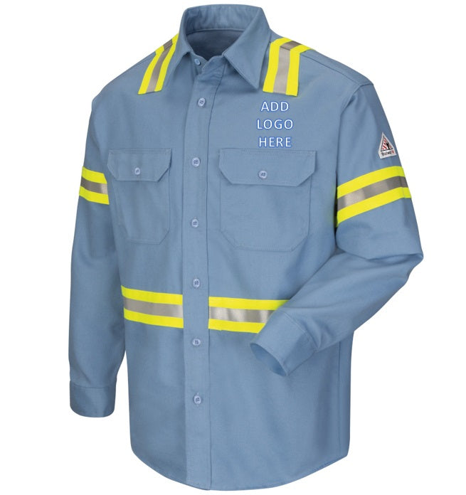 Bulwark [SLDT] Men's Midweight FR Enhanced Visibility Uniform Shirt. Live Chat for Bulk Discounts.