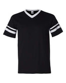 Augusta Sportswear V-Neck Jersey with Striped Sleeves 360 - Black/ White
