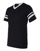 Augusta Sportswear V-Neck Jersey with Striped Sleeves 360 - Black/ White