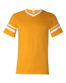 Augusta Sportswear V-Neck Jersey with Striped Sleeves 360 - Gold/ White