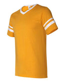 Augusta Sportswear V-Neck Jersey with Striped Sleeves 360 - Gold/ White