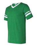 Augusta Sportswear V-Neck Jersey with Striped Sleeves 360 - Kelly/ White