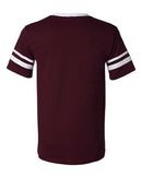 Augusta Sportswear V-Neck Jersey with Striped Sleeves 360 - Maroon/ White