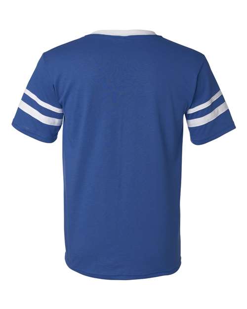 Augusta Sportswear V-Neck Jersey with Striped Sleeves 360 - Royal/ White