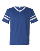 Augusta Sportswear V-Neck Jersey with Striped Sleeves 360 - Royal/ White