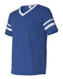 Augusta Sportswear V-Neck Jersey with Striped Sleeves 360 - Royal/ White