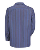 Red Kap Industrial Long Sleeve Work Shirt SP14 - Grey/ Blue Stripe