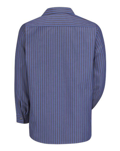 Red Kap Industrial Long Sleeve Work Shirt SP14 - Grey/ Blue Stripe