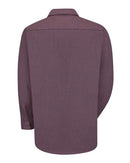 Red Kap Industrial Long Sleeve Work Shirt SP14 - RC - Charcoal/ Red