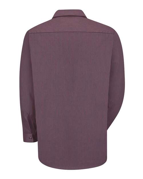 Red Kap Industrial Long Sleeve Work Shirt SP14 - RC - Charcoal/ Red