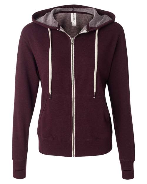 Independent Trading Co. Heathered French Terry Full-Zip Hooded Sweatshirt PRM90HTZ