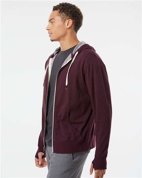 Independent Trading Co. Heathered French Terry Full-Zip Hooded Sweatshirt PRM90HTZ