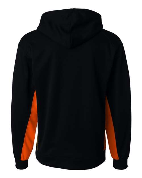 Badger Performance Fleece Hooded Sweatshirt 1454 - Black/ Burnt Orange
