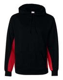 Badger Performance Fleece Hooded Sweatshirt 1454 - Black/ Red