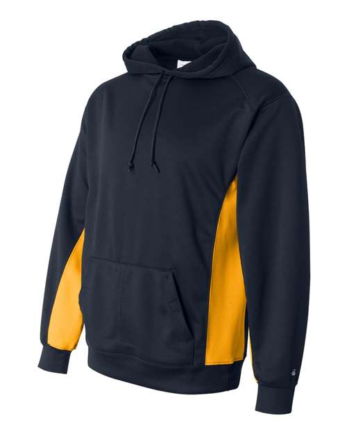 Badger Performance Fleece Hooded Sweatshirt 1454 - Navy/ Gold