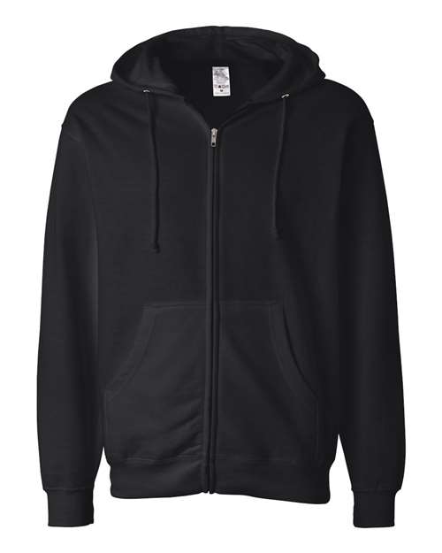Independent Trading Co. Midweight Full-Zip Hooded Sweatshirt SS4500Z - Black