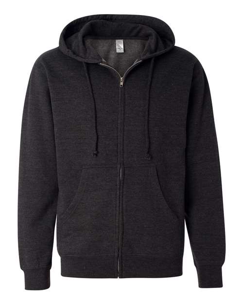 Independent Trading Co. Midweight Full-Zip Hooded Sweatshirt SS4500Z - Charcoal Heather