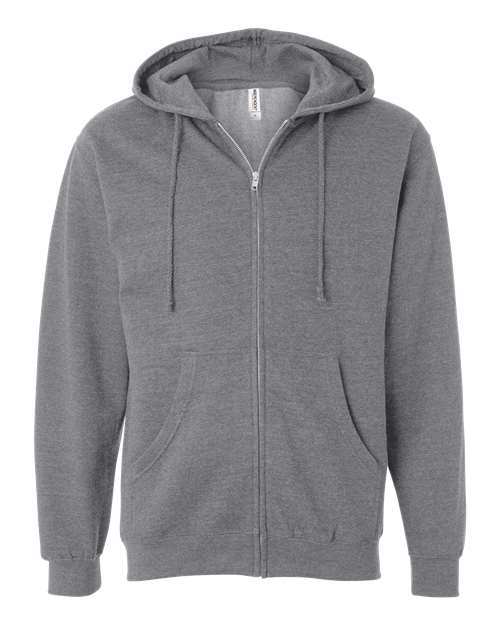 Independent Trading Co. Midweight Full-Zip Hooded Sweatshirt SS4500Z - Gunmetal Heather