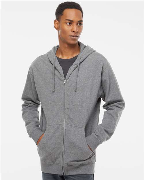 Independent Trading Co. Midweight Full-Zip Hooded Sweatshirt SS4500Z - Gunmetal Heather