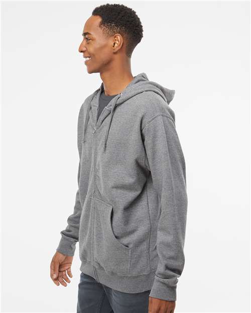 Independent Trading Co. Midweight Full-Zip Hooded Sweatshirt SS4500Z - Gunmetal Heather
