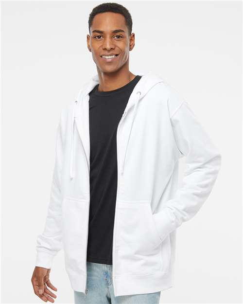 Independent Trading Co. Midweight Full-Zip Hooded Sweatshirt SS4500Z - White