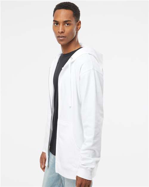 Independent Trading Co. Midweight Full-Zip Hooded Sweatshirt SS4500Z - White