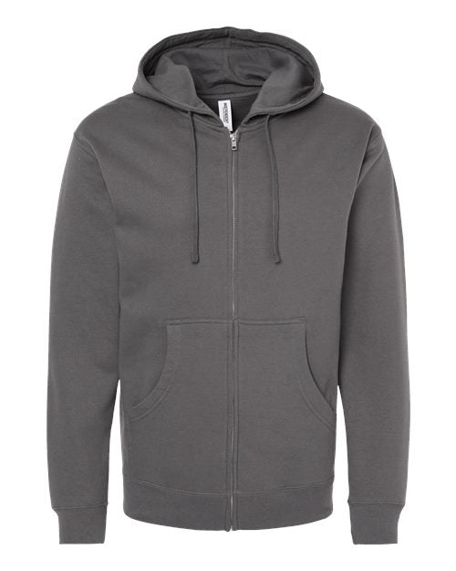 Independent Trading Co. Midweight Full-Zip Hooded Sweatshirt SS4500Z - Charcoal