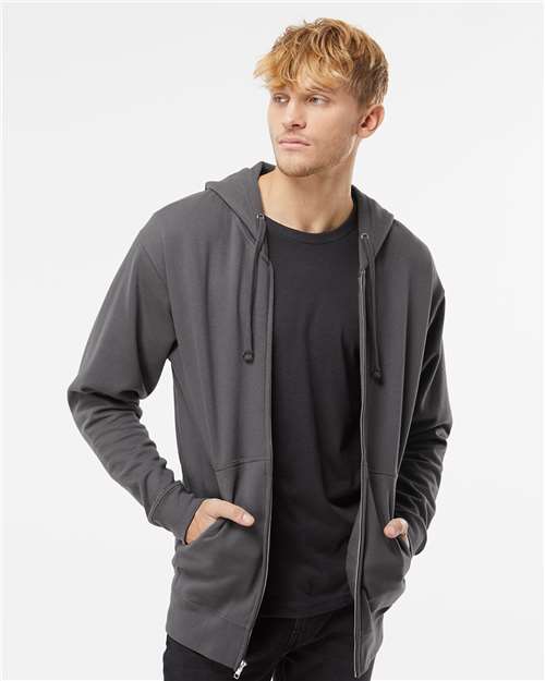 Independent Trading Co. Midweight Full-Zip Hooded Sweatshirt SS4500Z - Charcoal