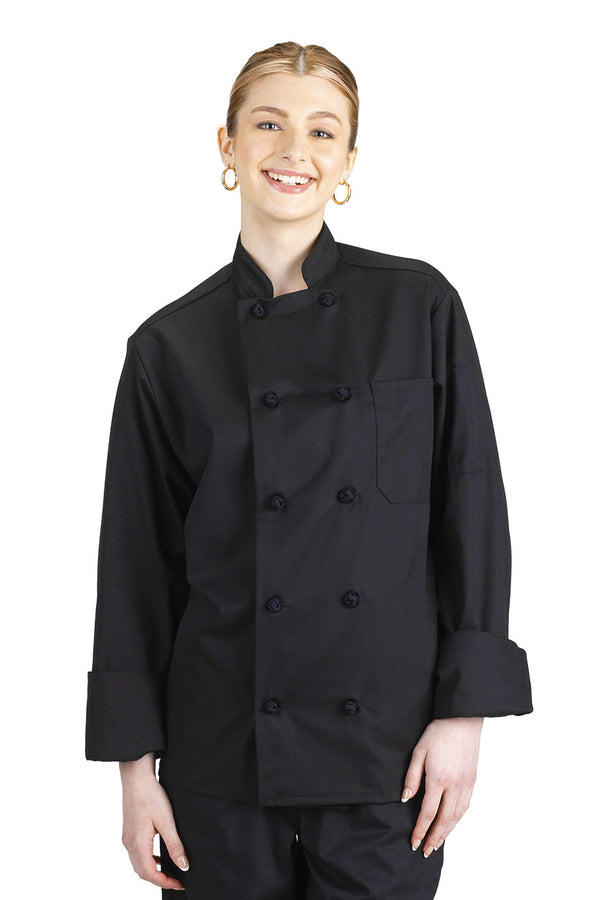 Edwards 10 Knot Button Long Sleeve Chef Coat [#3302].  Live Chat for Bulk Discounts
