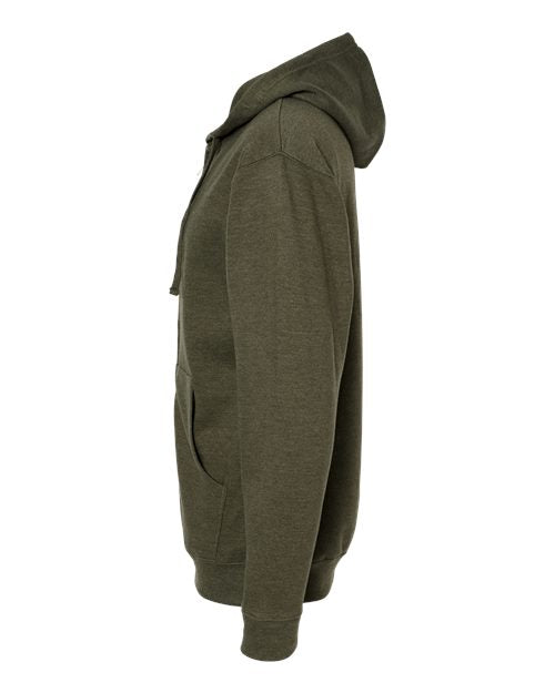 Independent Trading Co. Midweight Full-Zip Hooded Sweatshirt SS4500Z - Army Heather