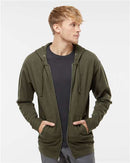 Independent Trading Co. Midweight Full-Zip Hooded Sweatshirt SS4500Z - Army Heather