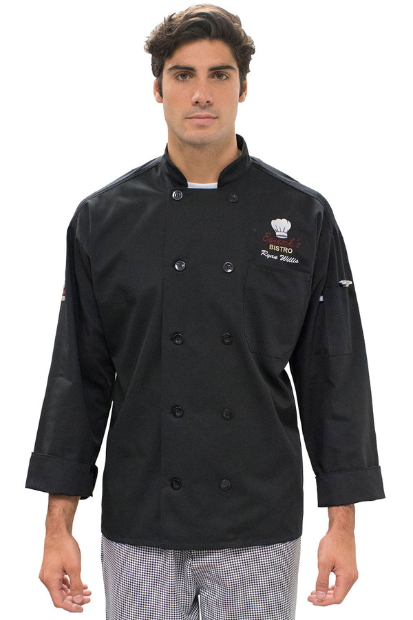 Edwards 10 Button Chef Coat With Mesh [#3363].  Live Chat for Bulk Discounts